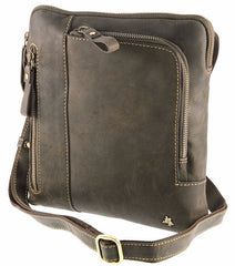 Небольшая мужская сумка на плечо Visconti 15056 Roy (Oil Brown) - темно-коричневая -  Visconti