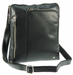 Черная мужская сумка на плечо Visconti ML20 Roy (Black) - гладкая кожа -  Visconti