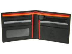 Мужской кошелек с оранжево-красным декором Visconti BD707 Le Chiffre (Black/Orange) -  Visconti